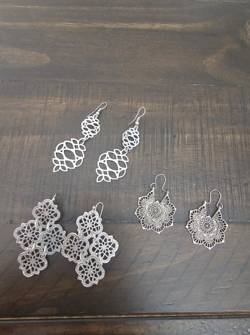 Delicate Silver Filigree Drop Earrings - Women's Lightweight Jewelry